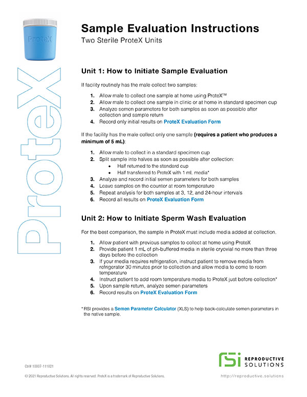 Protex Sample Evaluation Instructions